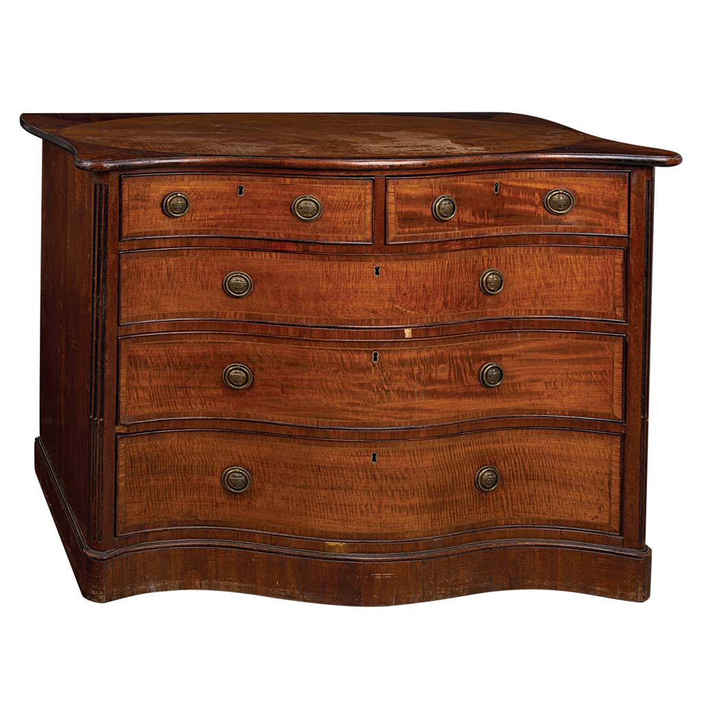 Appraisal: George III Mahogany and Rosewood Commode Circa The molded top