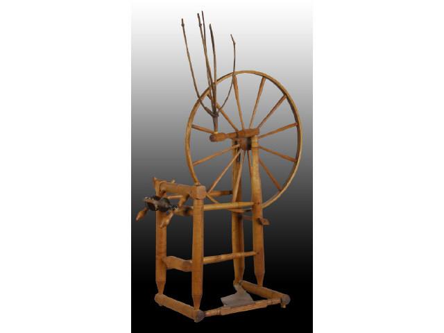 Appraisal: Antique Spinning Wheel Description Vertical form Circa Appears complete Wool