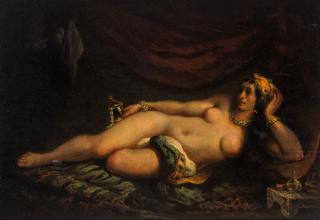 Appraisal: SCHOOL OF EUGENE DELACROIX FRENCH - Odalisque oil on panel