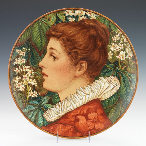 Appraisal: MINTON PORCELAIN WALL PLATE BY ELLEN WELBY diameter Painted and