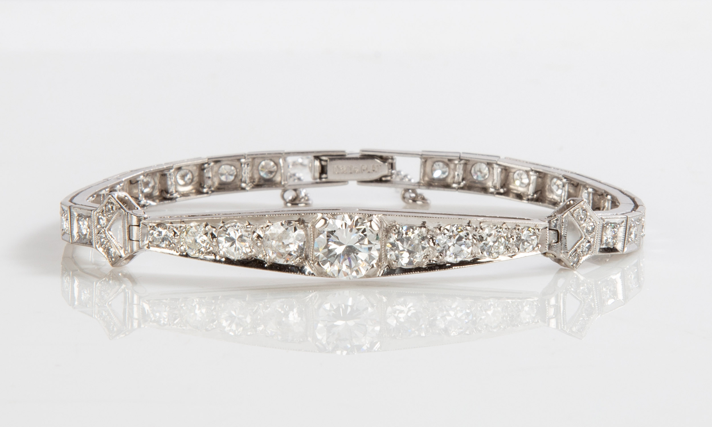 Appraisal: LADY'S ART DECO PLATINUM AND IRIDIUM FANCY CT DIAMOND BRACELET