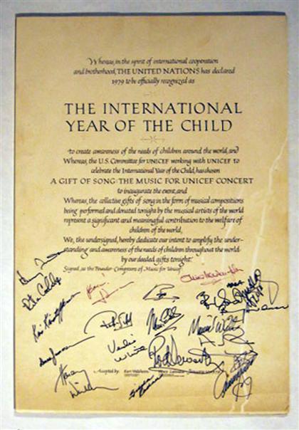 Appraisal: piece Autograph Material Poster The International Year of The Child