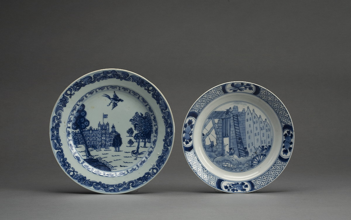 Appraisal: CHINESE EXPORT PORCELAIN BLUE AND WHITE PLATE CIRCA - Depicting