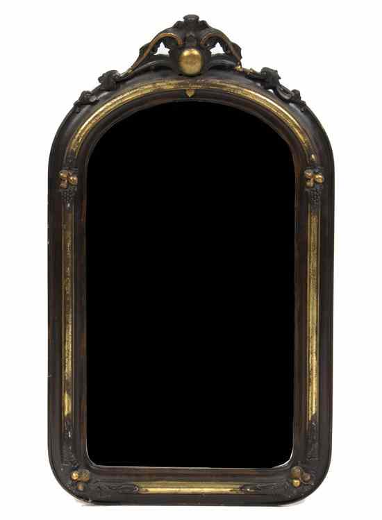 Appraisal: A Victorian Ebonized and Parcel Gilt Mirror of rectangular form