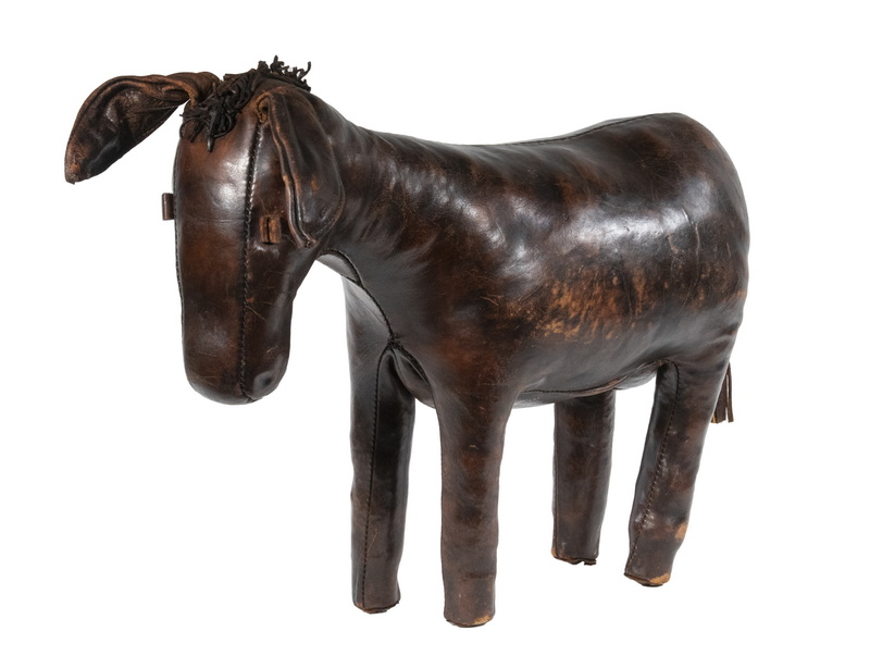 Appraisal: OMERSA CO LEATHER DONKEY Mid- th c Leather Donkey Form