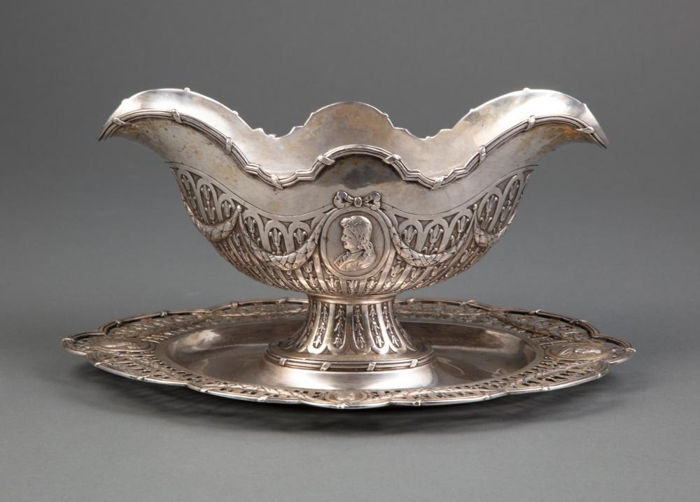 Appraisal: CONTINENTAL SILVER SAUCEBOATContinental Silver Sauceboat in the Neoclassical Taste c