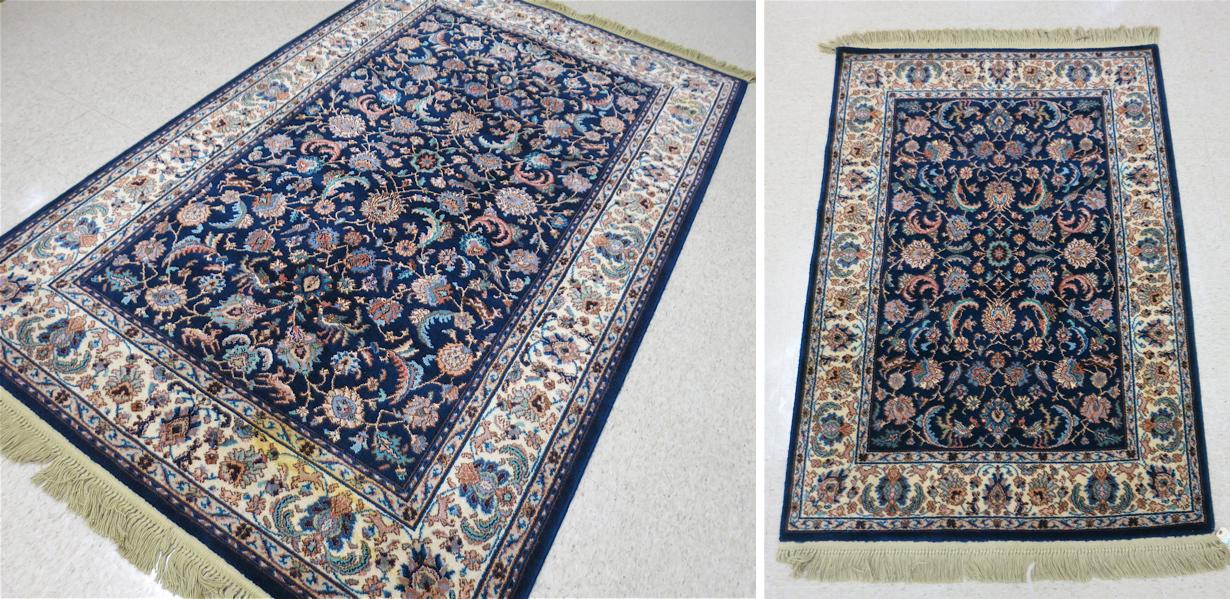 Appraisal: TWO MATCHING KARASTAN RUGS Indigo Tabriz design machine loomed both