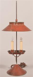 Appraisal: Jerry Martin Green Tin Student Lamp Jerry Martin Red Tin