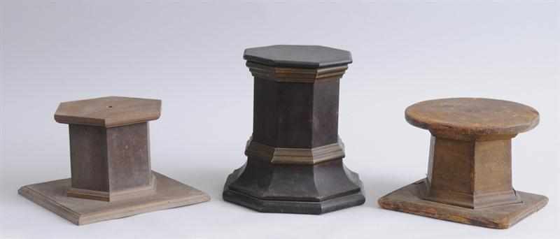 Appraisal: TWO AMERICAN PAINTED PINE PEDESTALS TH C One with octagonal