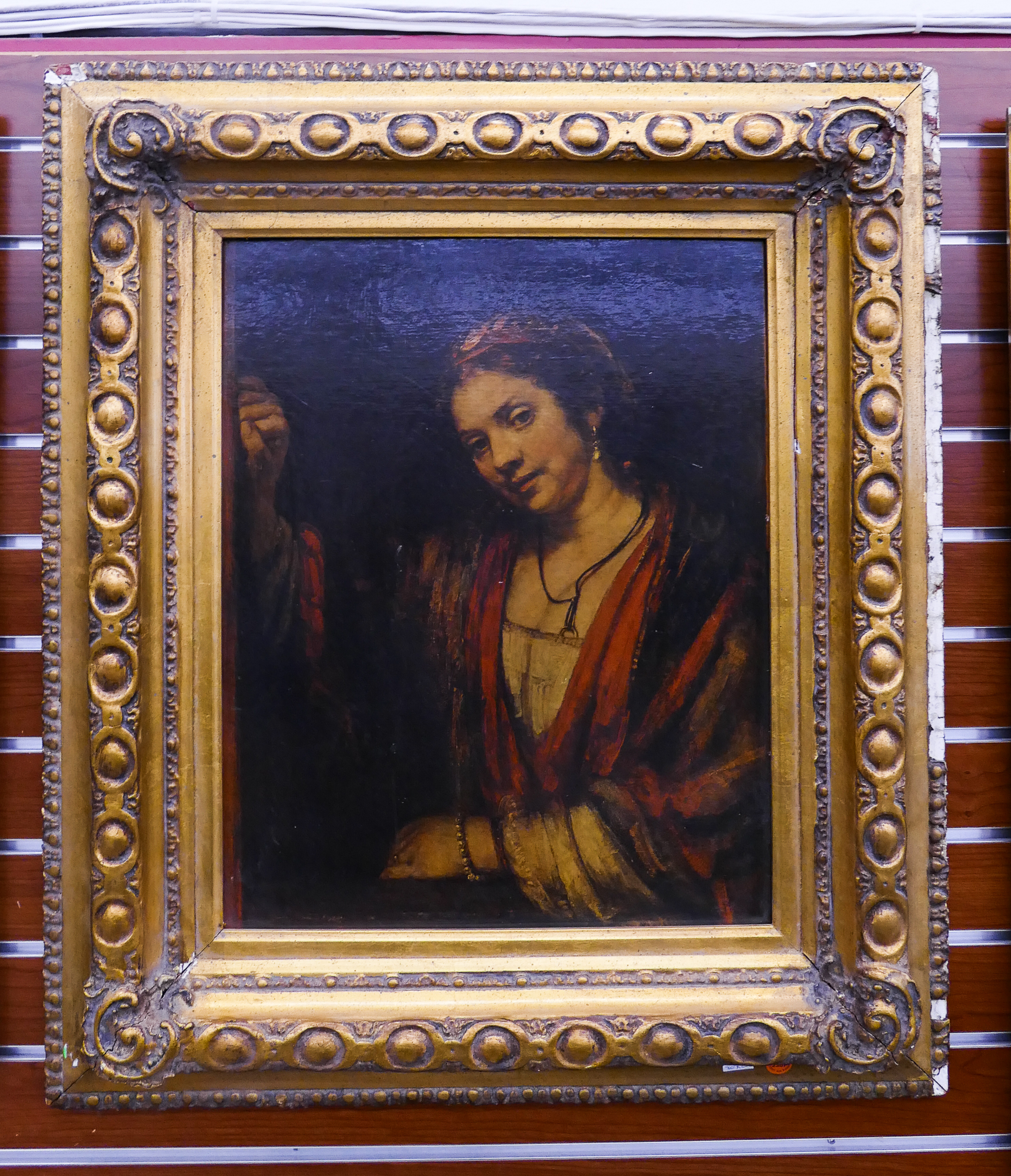 Appraisal: Old Masters Gold Gilt Framed Print- x '' some damage