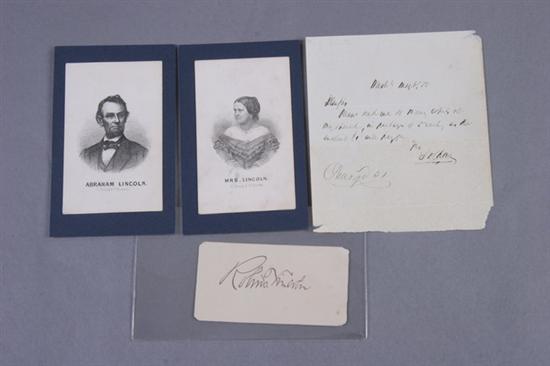 Appraisal: ROBERT TODD LINCOLN SIGNATURE AND SALMON CHASE AUTOGRAPH NOTE SIGNED