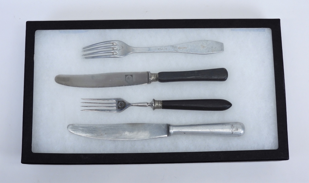 Appraisal: GROUP OF WWII GERMAN SILVERWARE Germany A Luftwaffe table knife