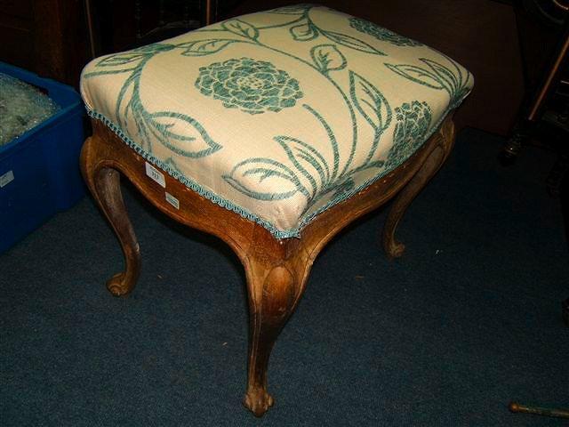 Appraisal: A pitch pine stool with cabriole legs