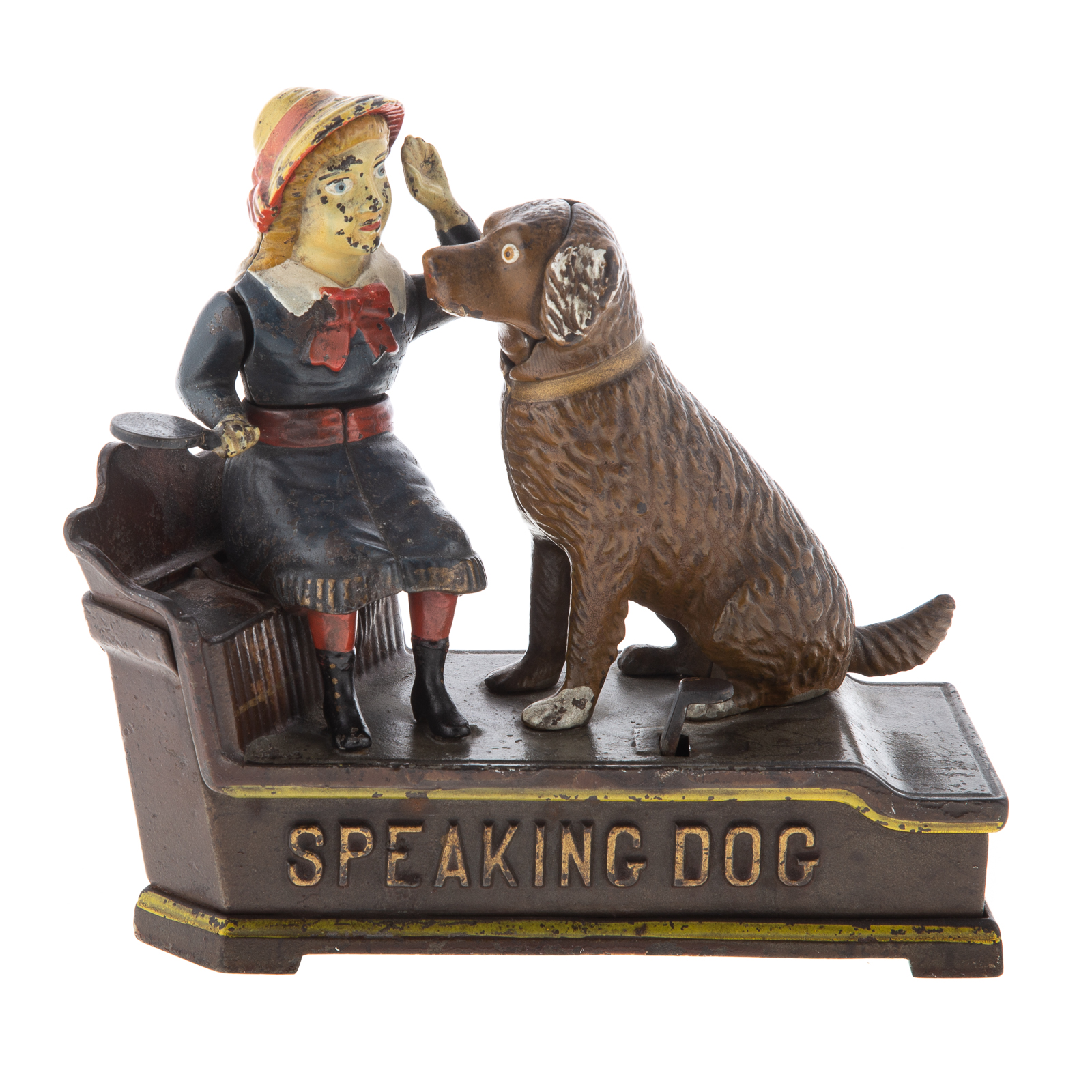 Appraisal: SPEAKING DOG CAST IRON MECHANICAL BANK Patented by Shepard Hardware