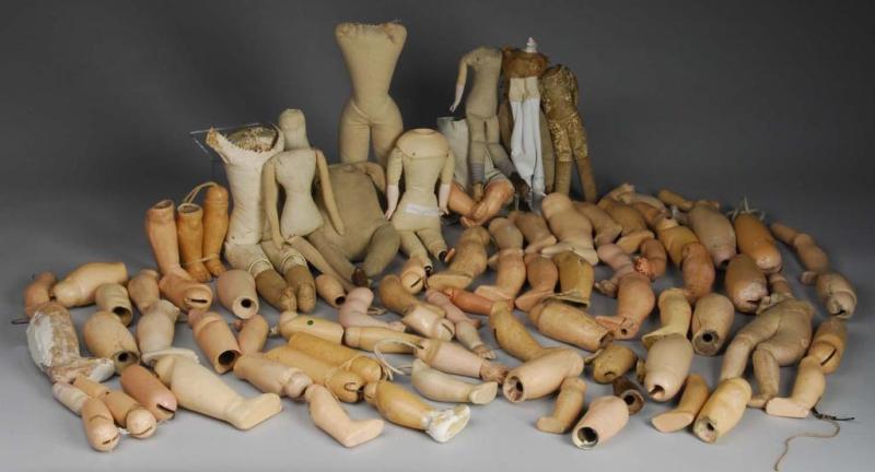 Appraisal: Large Lot of Antique Doll Parts and Bodies Description arms