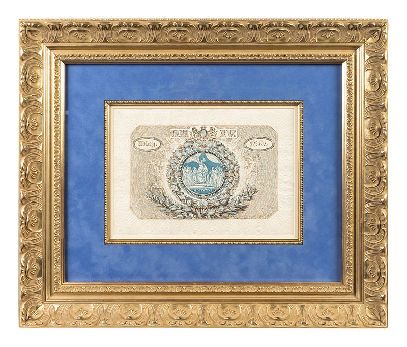 Appraisal: A George IV Coronation Ticket - Abbey Framed x inches