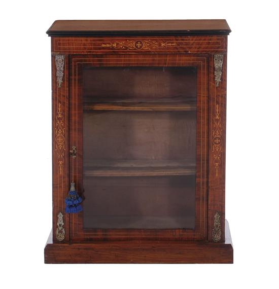 Appraisal: Victorian inlaid rosewood bookcase last quarter th century H W