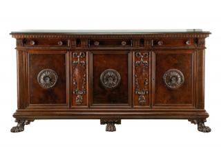 Appraisal: Renaissance Revival Style Walnut Sideboard American circa s A Renaissance