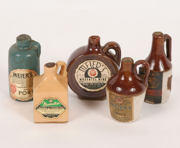 Appraisal: Uhl pottery miniature liquor jugs containers of varying shapes and