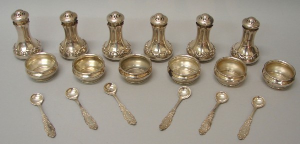 Appraisal: Gorham sterling salt and pepper set with floral and scroll