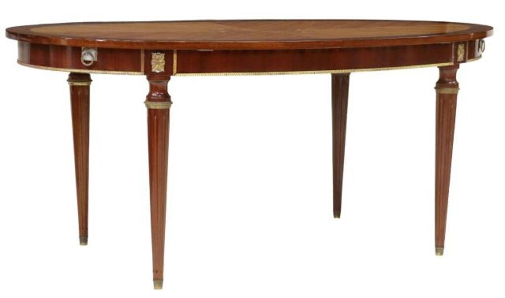 Appraisal: French Louis XVI style extension table th c matched veneer