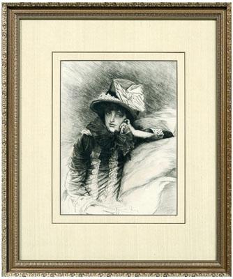 Appraisal: Jean-Jacques Tissot etching French - Berthe Morisot pencil inscription lower