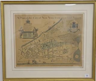 Appraisal: Colored lithograph A Plan of the City of New York