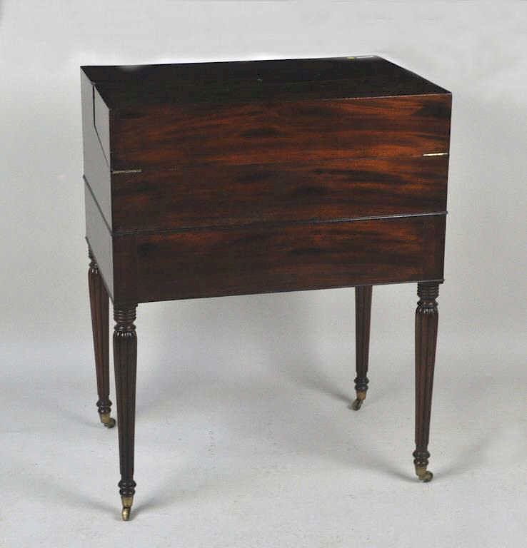 Appraisal: Boston Sheraton Mahogany Ladies Desk opens out to a felt