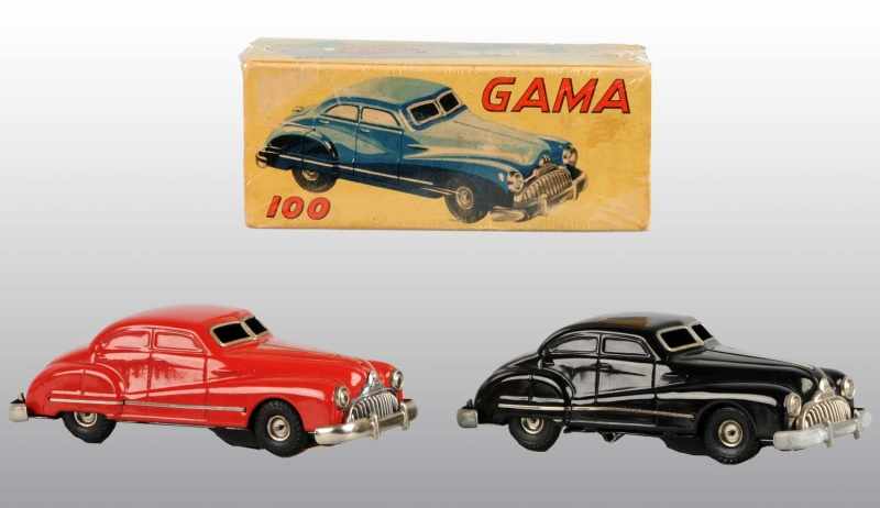 Appraisal: Lot of Tin Automobile Wind-Up Toys Description German Working Red