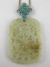 Appraisal: A Chinese carved jade pendant approx x cm