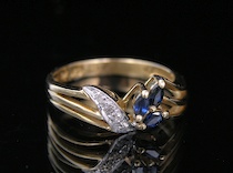 Appraisal: Ladies' Sapphire Diamond Ring A k yellow gold ring set