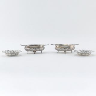 Appraisal: Grouping of Four Antique Victorian Silver Tabletop Items Grouping of