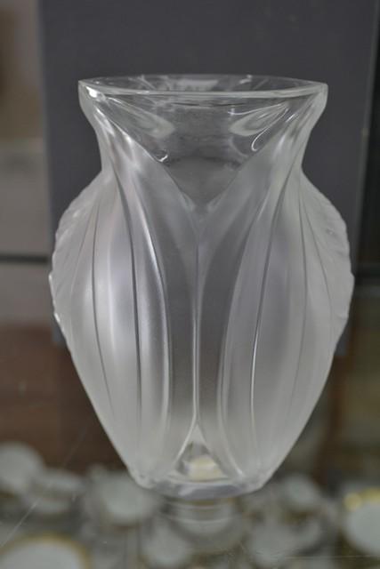 Appraisal: BOXED LALIQUE FROSTED GLASS VASE BOXED LALIQUE FROSTED GLASS VASE