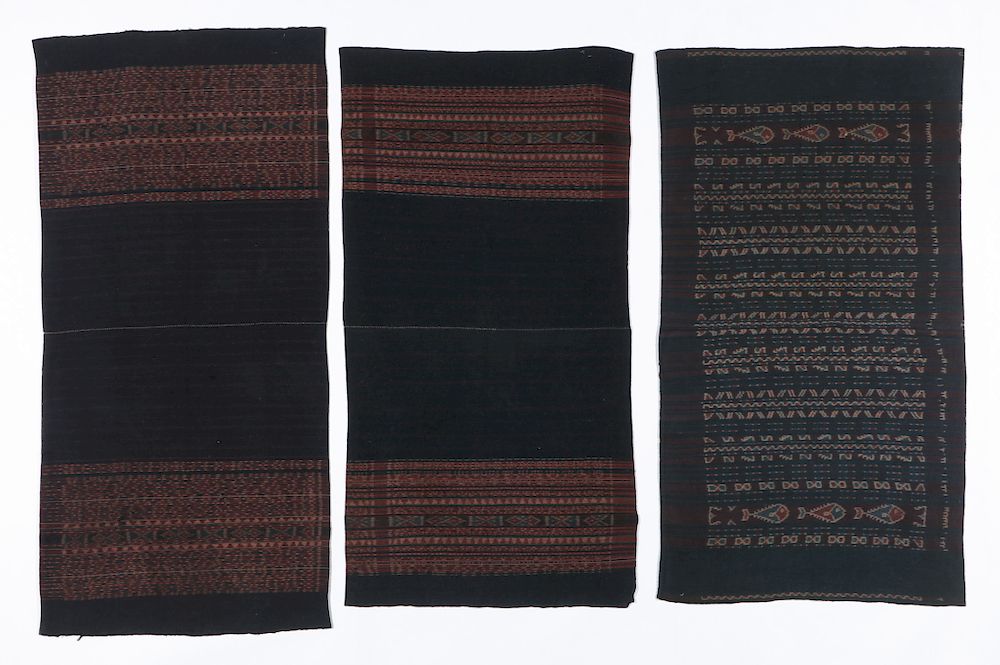 Appraisal: Old Lembata Sarongs Handspun Cotton Ikat Woman's bride wealth cloth