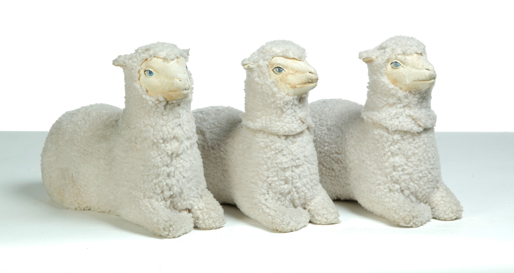 Appraisal: THREE AMERICAN SHEEP TOYS Ca s store displays Wool and