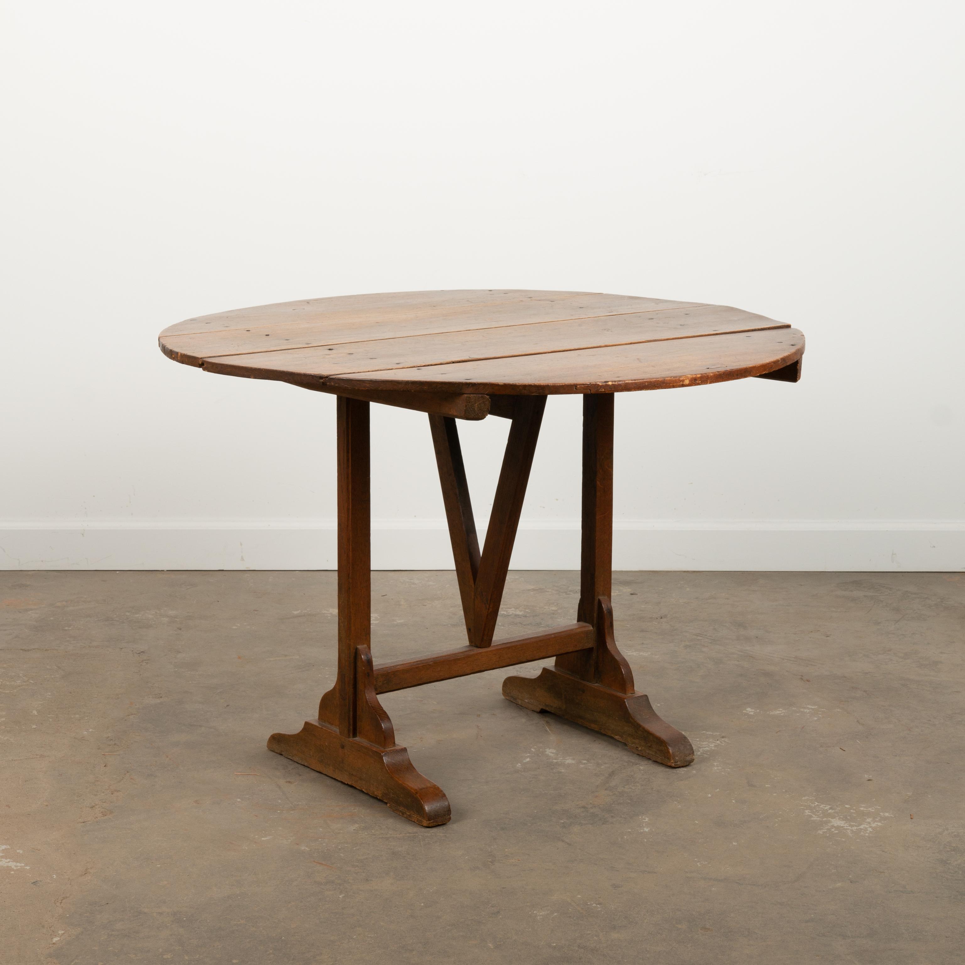 Appraisal: TH C FRENCH WALNUT WINE TASTING TABLE A French walnut