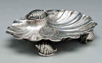 Appraisal: Paul Storr English silver desk set shell form dish shell