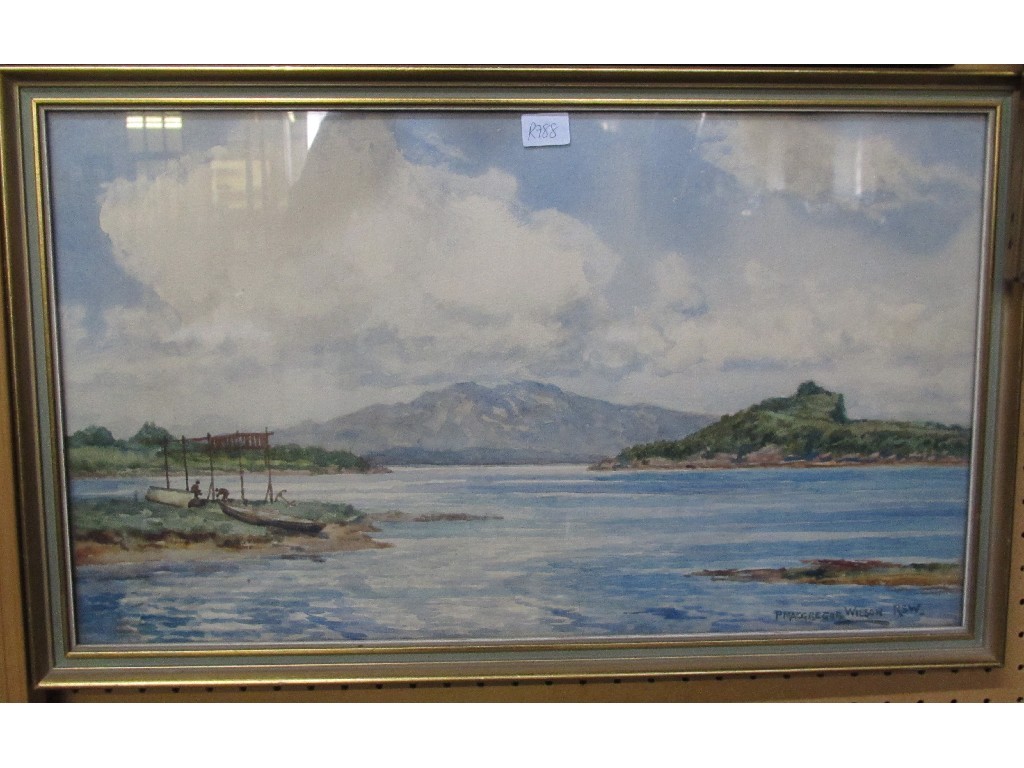 Appraisal: P MacGREGOR WILSON RSW Watercolour loch scene signed