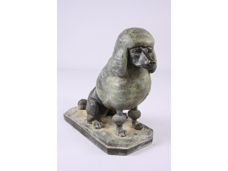 Appraisal: Life Size Hollow Cast Bronze Poodle th c signed Jim