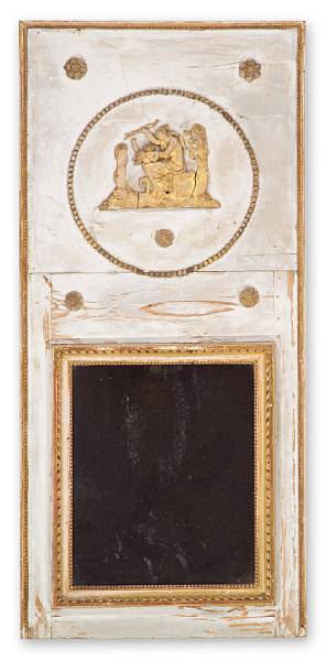 Appraisal: The rectangular plate within a bead and ribband frame surmounted