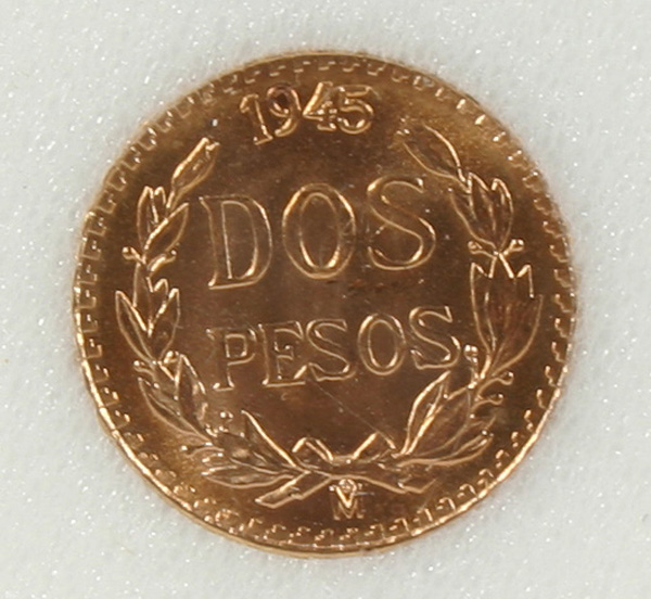 Appraisal: Mexican Dos Pesos Pesos Gold Coin