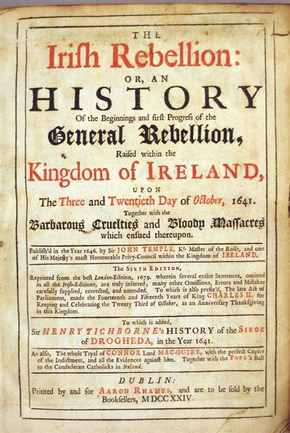 Appraisal: vol Temple John The Irish Rebellion or an History General