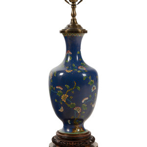 Appraisal: A Chinese Cloisonn Vase Mounted as a Lamp Height of