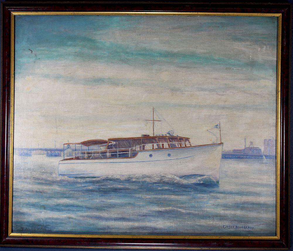 Appraisal: Signed Painting of NY Harbor Scene Talisman II Signed Painting