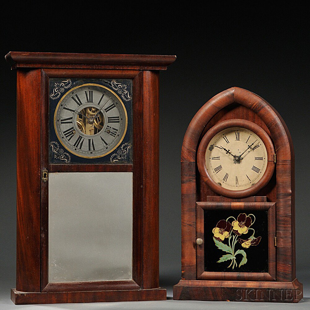 Appraisal: C N Jerome and New Haven Shelf Clocks Connecticut the