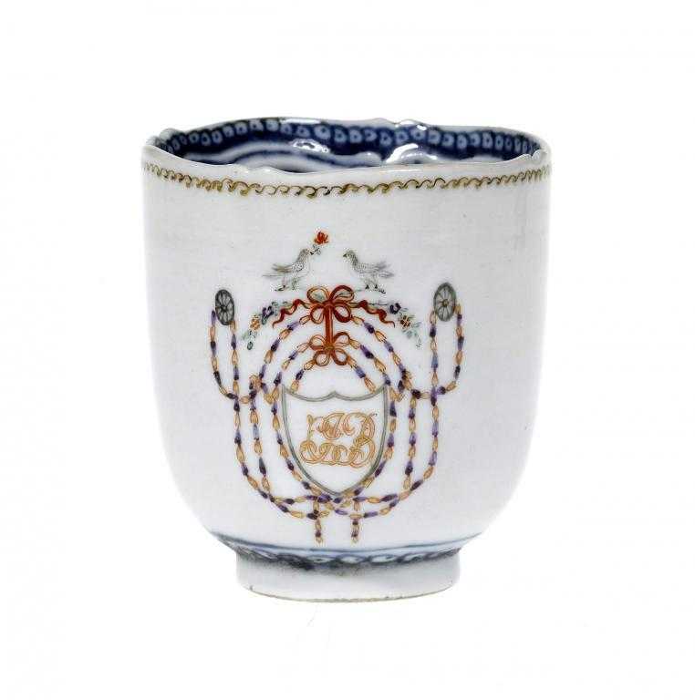 Appraisal: A CHINESE PORCELAIN BRITISH MARKET COFFEE CUP enamelled with the