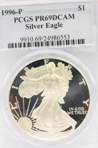 Appraisal: One PCGS Slabbed Silver Eagle PR DCAM -P