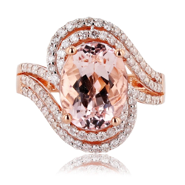 Appraisal: ct oval cut morganite beryl gemstone and ct diamond K