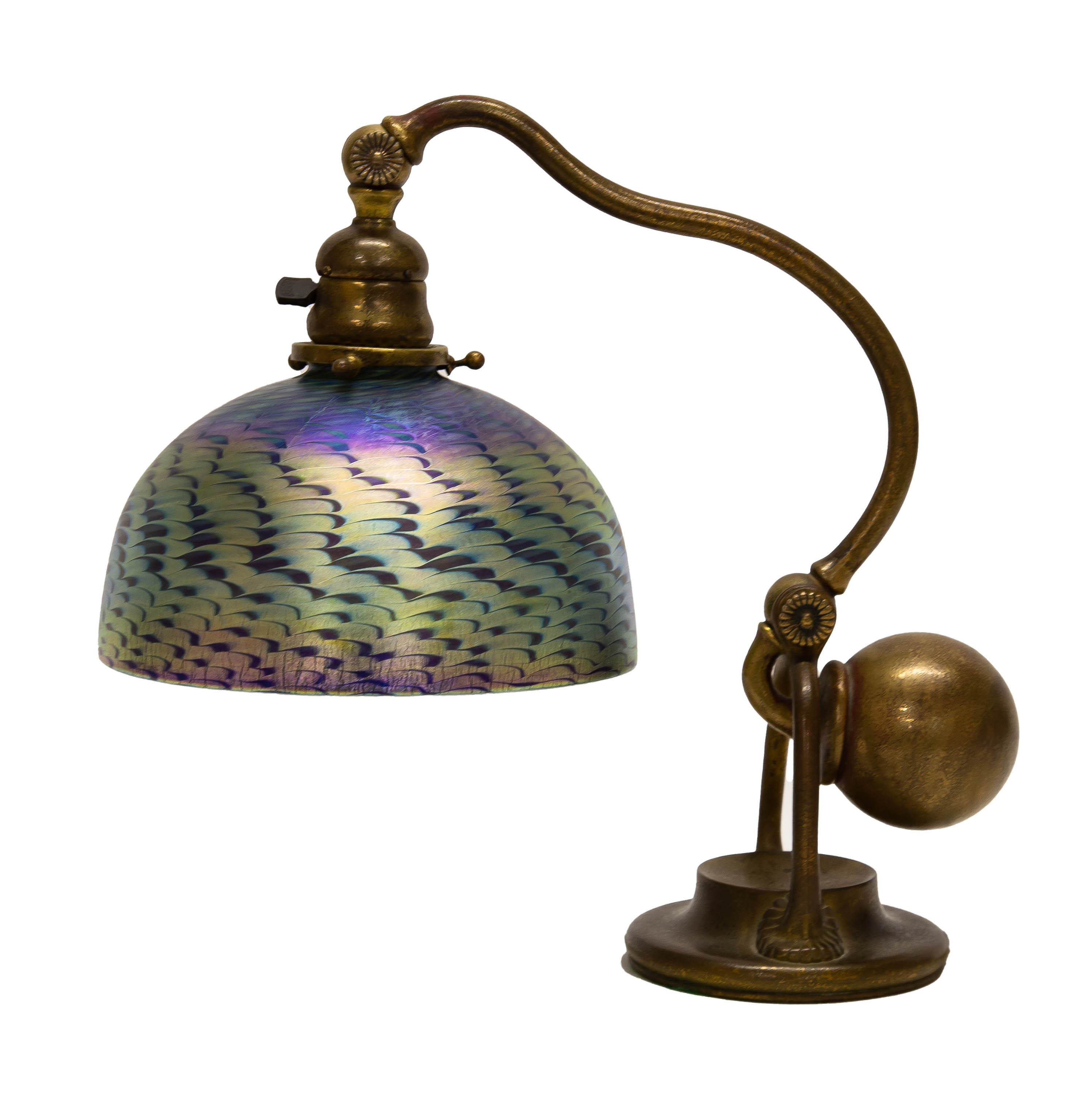 Appraisal: TIFFANY STUDIOS NEW YORK COUNTER BALANCE DESK LAMP patinaed bronze