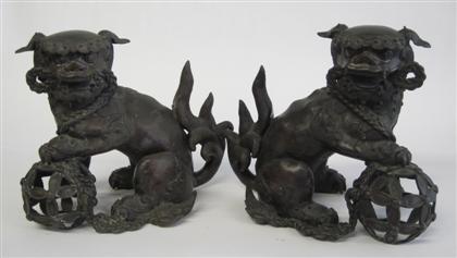 Appraisal: Pair of Chinese Bronze Fu lions th century